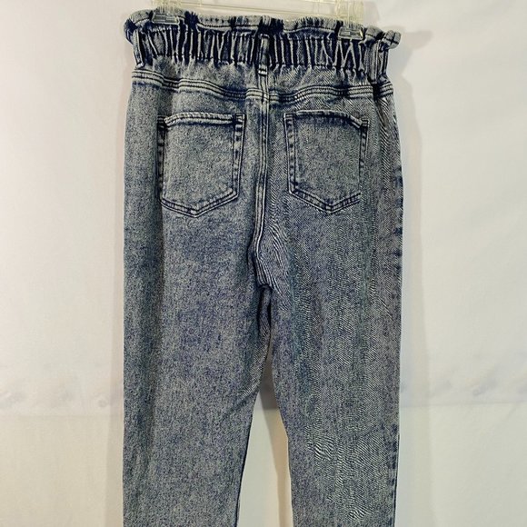 Wild Fable Ruffle Top Elastic Waist Blue Denim Jeans EUC Women's Size 8 - Picture 7 of 16